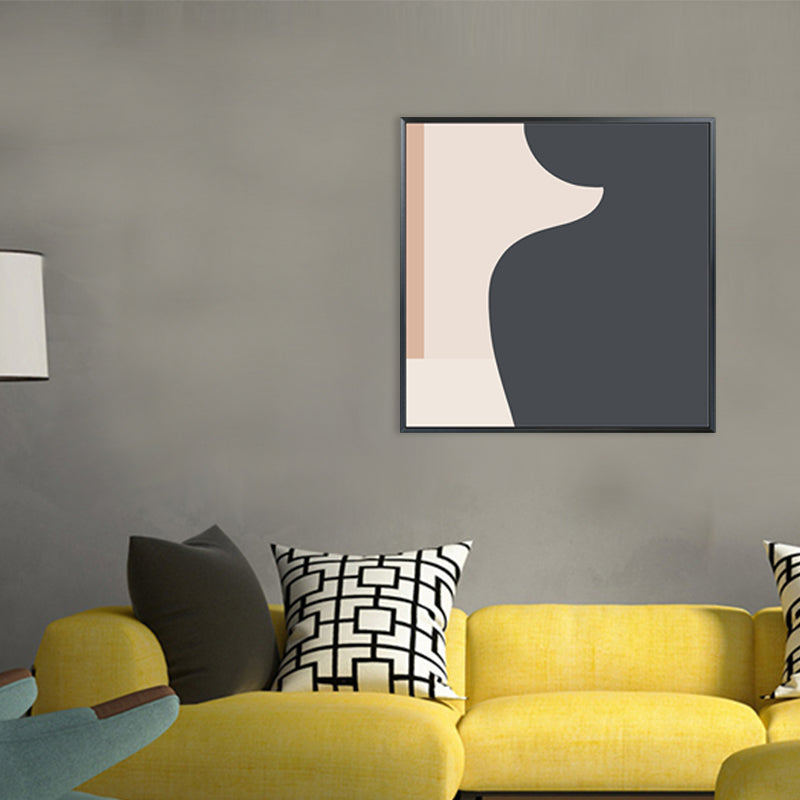 Brehn | Illustration Abstraktes Muster Kunst Nordischer Stil Leinwand Texturiertes Wandbild in Orange