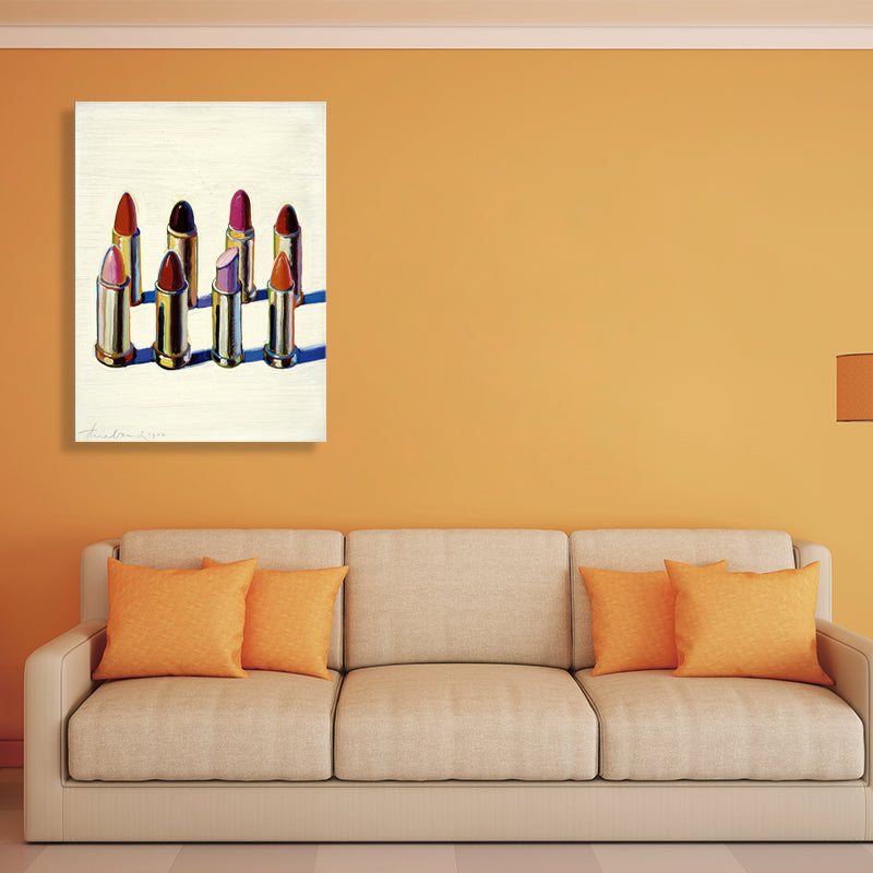Brehn | Lippenstift in verschiedenen Farben Malerei in Rot Traditionelle Wanddekoration für das Esszimmer