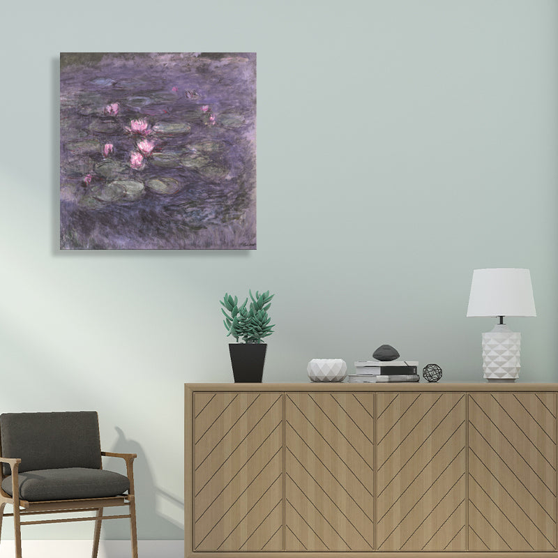 Brehn | Lotus und Lotusblätter Leinwand für das Esszimmer in Grün, Mehrere Größen Verfügbar