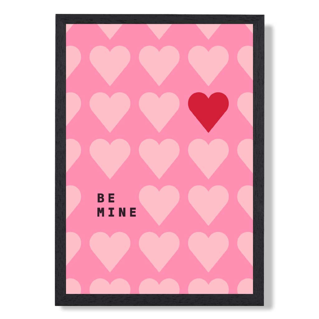 Be Mine Hearts Frame Kunstdruck
