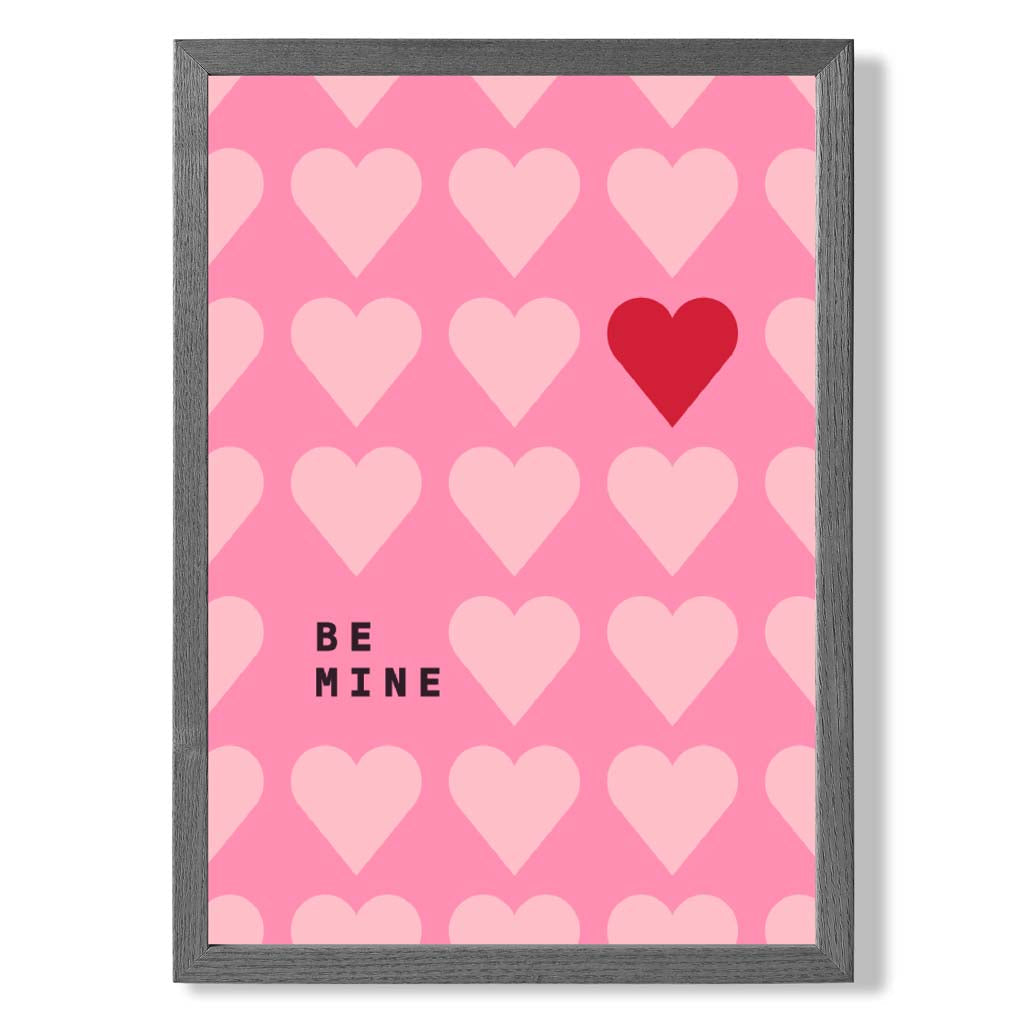 Be Mine Hearts Frame Kunstdruck