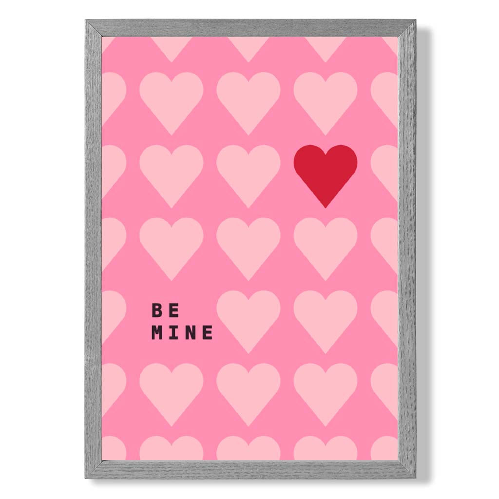 Be Mine Hearts Frame Kunstdruck
