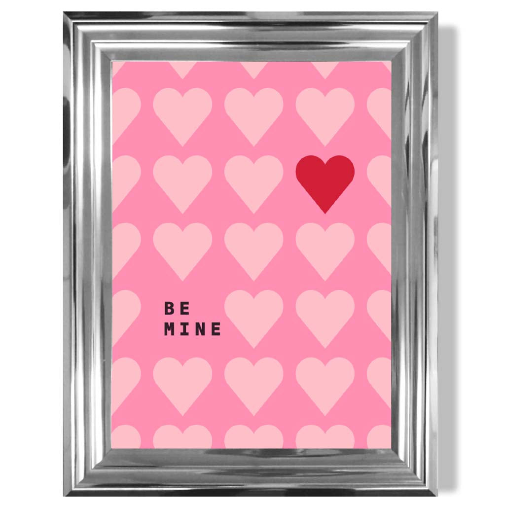 Be Mine Hearts Frame Kunstdruck