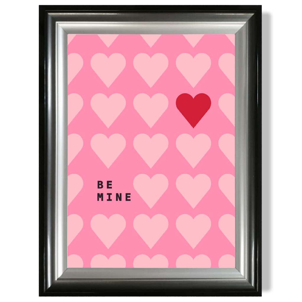 Be Mine Hearts Frame Kunstdruck