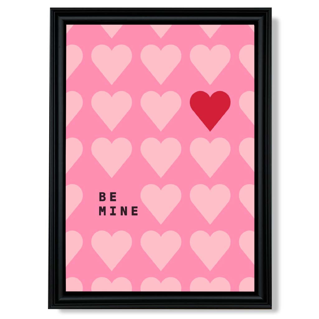 Be Mine Hearts Frame Kunstdruck