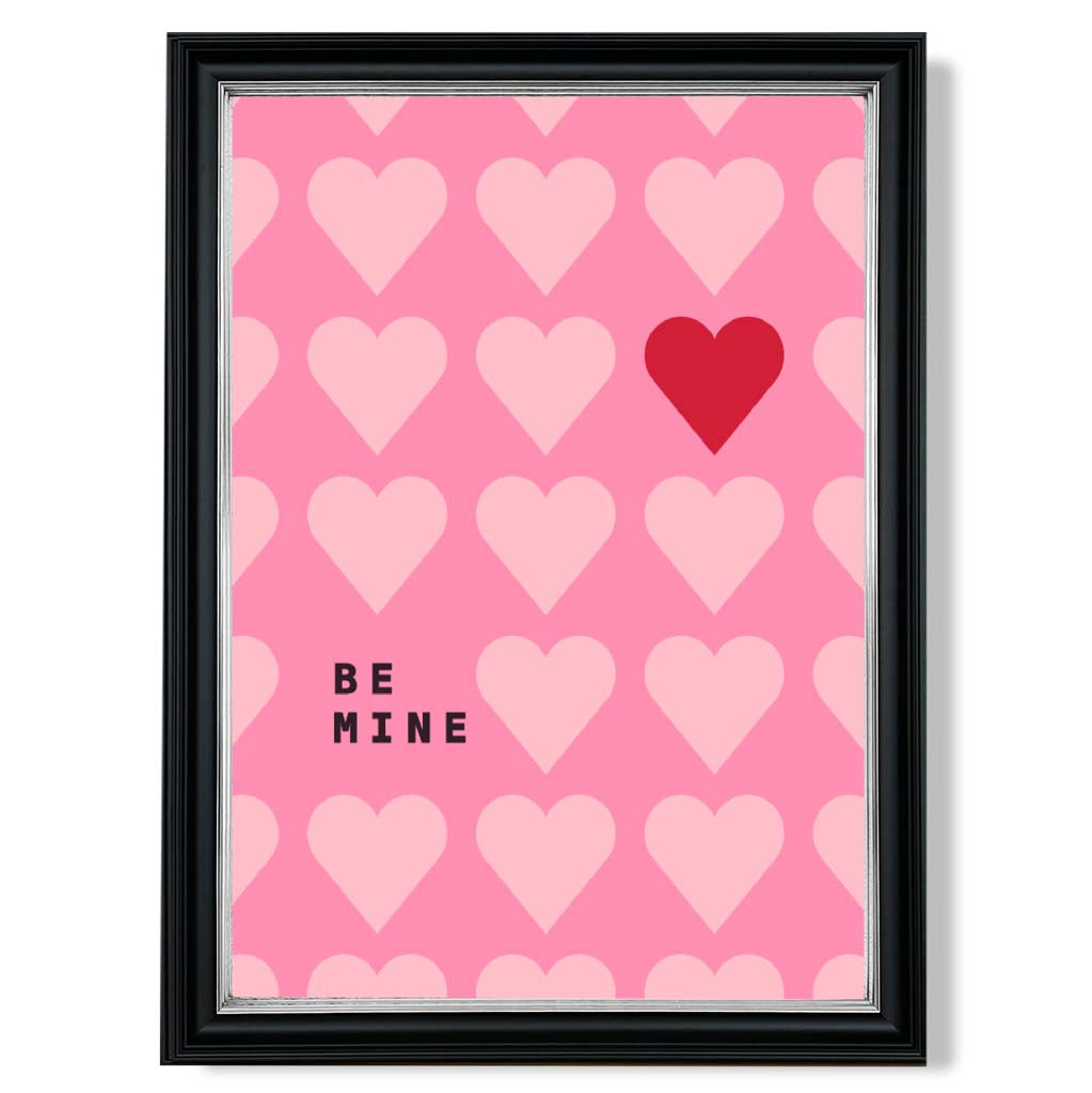 Be Mine Hearts Frame Kunstdruck