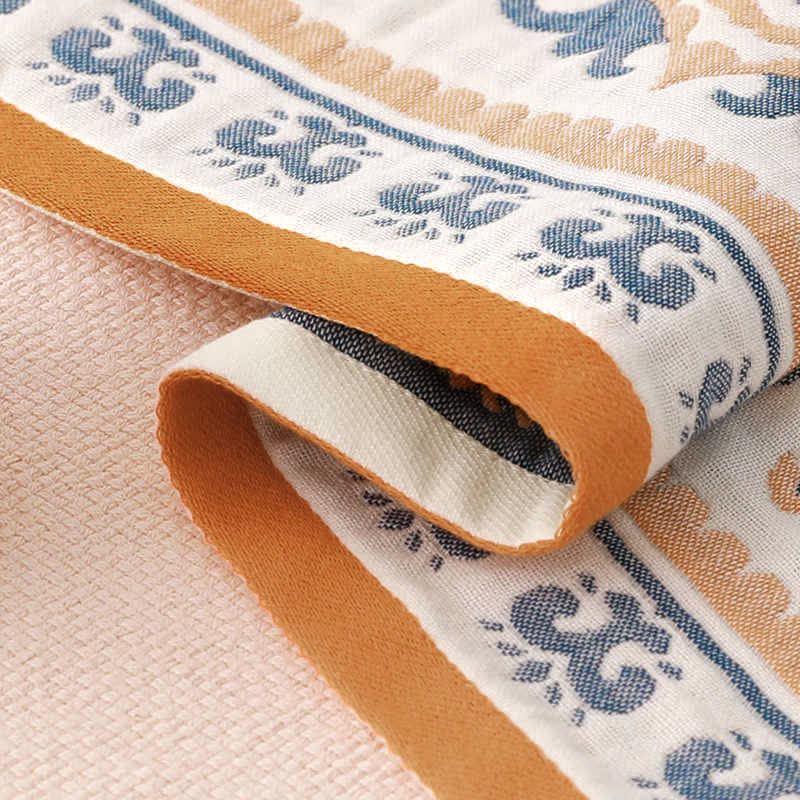Blumenmuster Jacquard Baumwollhandtuch 70x140cm | Brehn