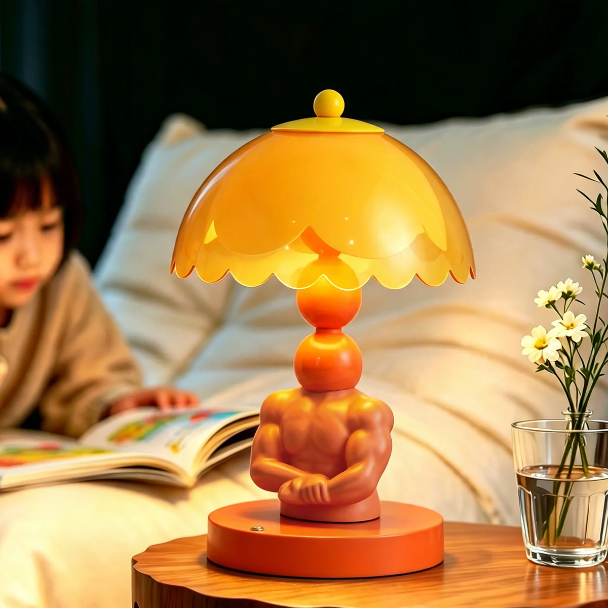 Muskulöse Figur Tischlampe