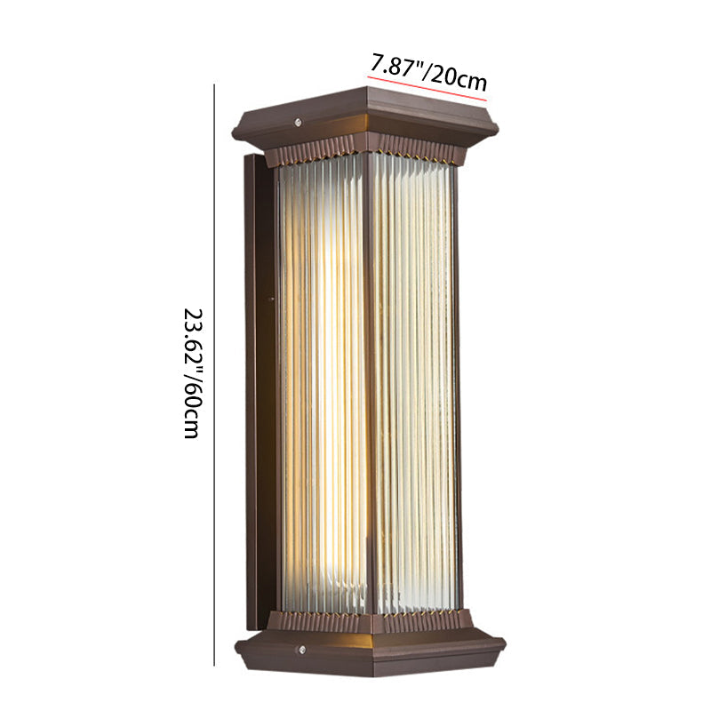 Modern Minimalist Wasserdicht Rechteck Aluminium Glas 1/2 Licht Außen Wand Sconce Lampe Für Garten | Brehn