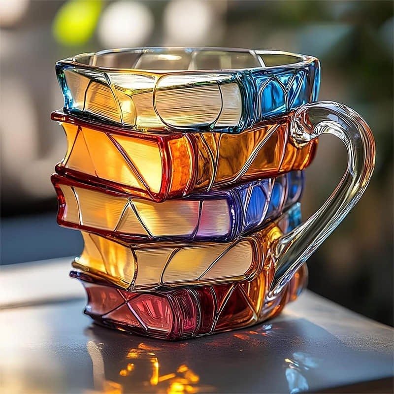Brehn | NovelMug | 3D handgemalte Buch-Tasse – einzigartige literarische Kaffeetasse für Bücherliebhaber