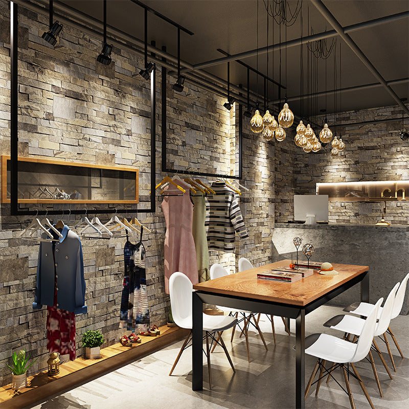 Brehn | Steampunk Fake Brick Wallpaper Lichtfarbe Wasserdichte Wandverkleidung für Restaurant