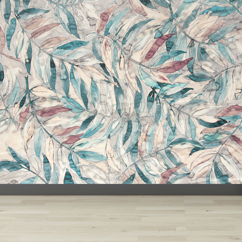 Brehn | Pastel Kleur Bladeren Muurpapier Vochtbestendige Wandbedekking voor Woonkamer