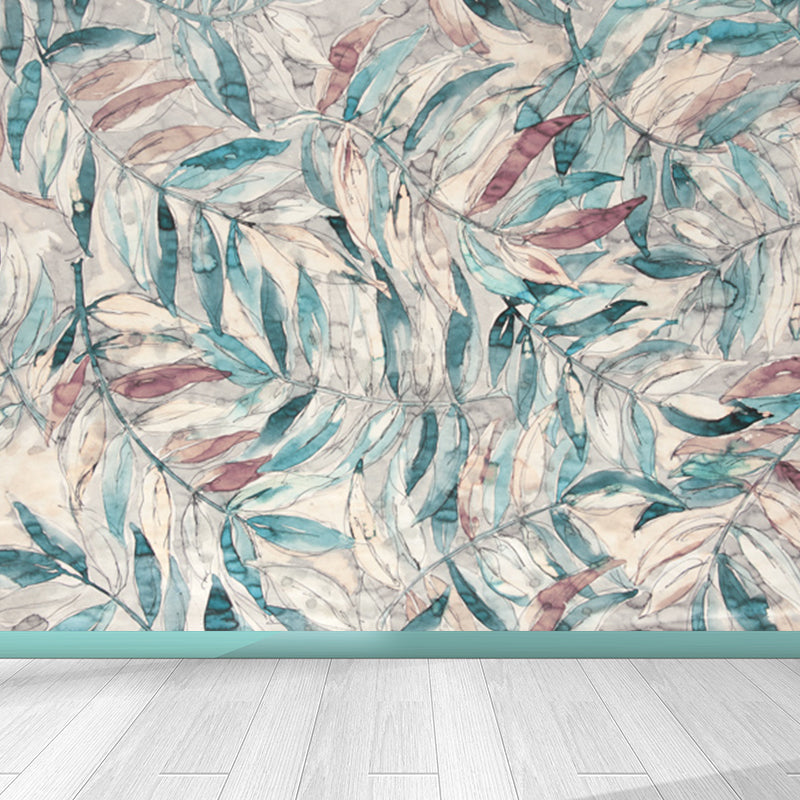 Brehn | Pastel Kleur Bladeren Muurpapier Vochtbestendige Wandbedekking voor Woonkamer