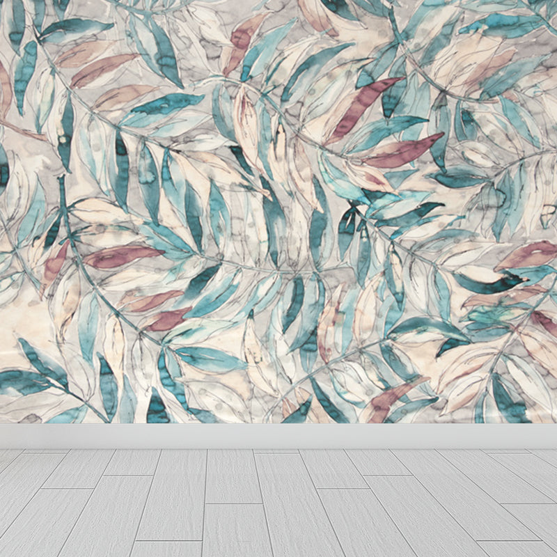 Brehn | Pastel Kleur Bladeren Muurpapier Vochtbestendige Wandbedekking voor Woonkamer