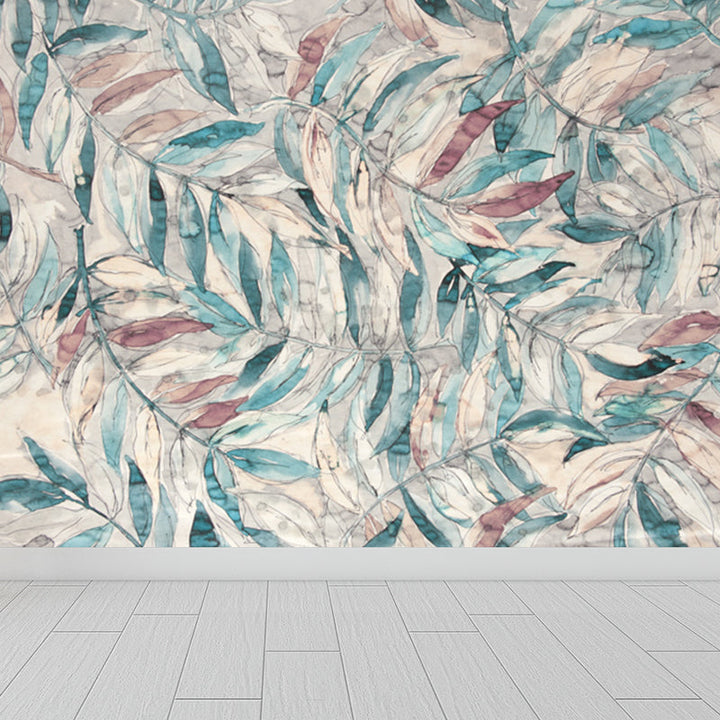 Brehn | Pastel Kleur Bladeren Muurpapier Vochtbestendige Wandbedekking voor Woonkamer