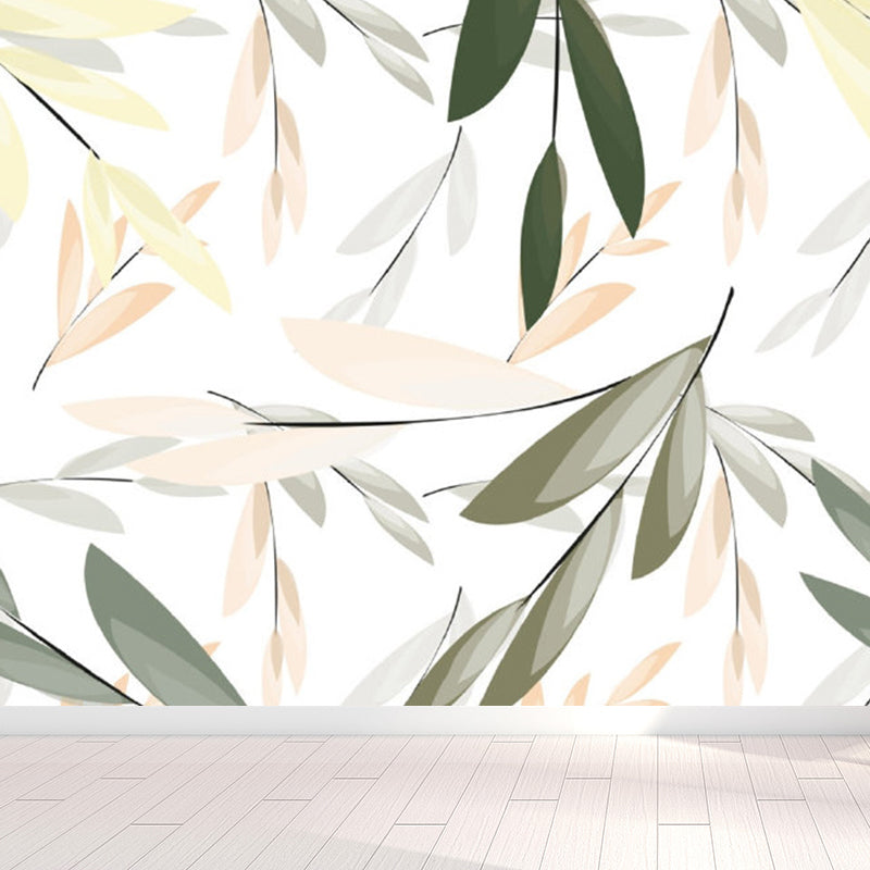 Brehn | Illustrationsstil Blätter Wandgemälde Riesen Wandverkleidung für das Esszimmer, individuell