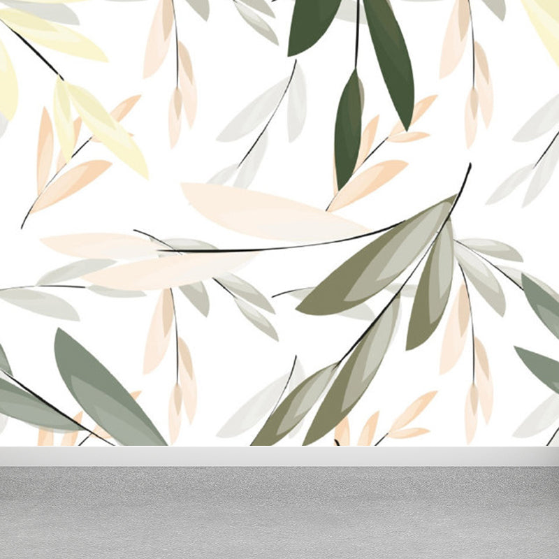 Brehn | Illustrationsstil Blätter Wandgemälde Riesen Wandverkleidung für das Esszimmer, individuell