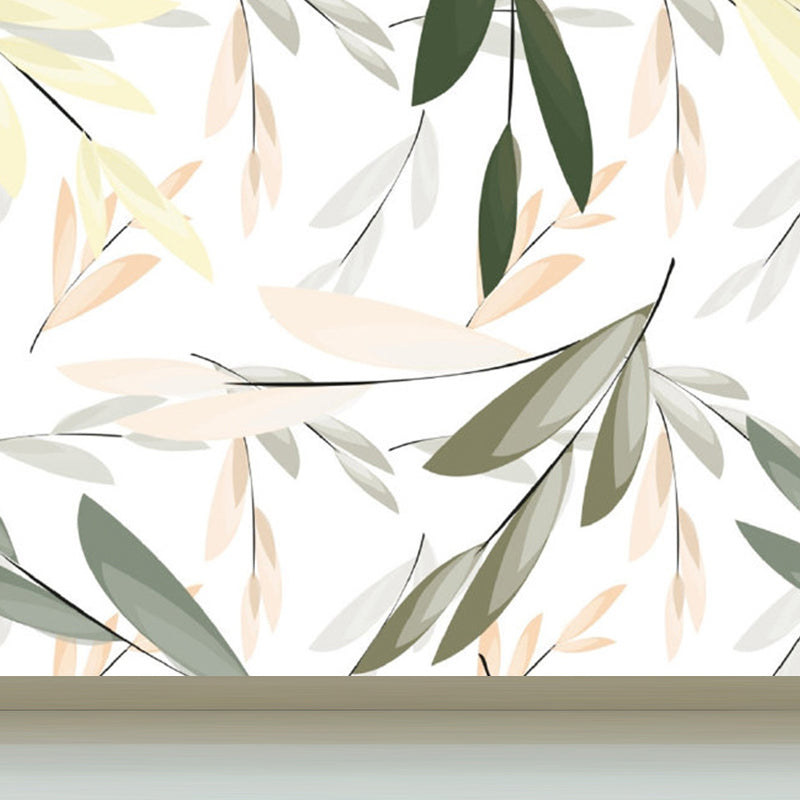 Brehn | Illustrationsstil Blätter Wandgemälde Riesen Wandverkleidung für das Esszimmer, individuell