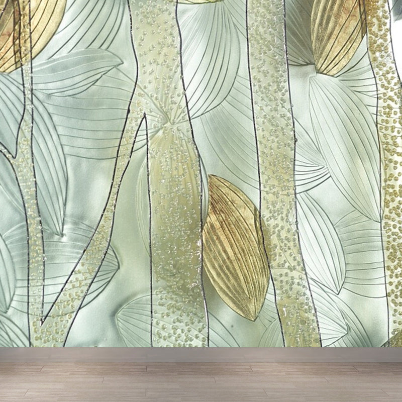 Brehn | Illustrationsstil Blätter Wandgemälde Riesen Wandverkleidung für das Esszimmer, individuell
