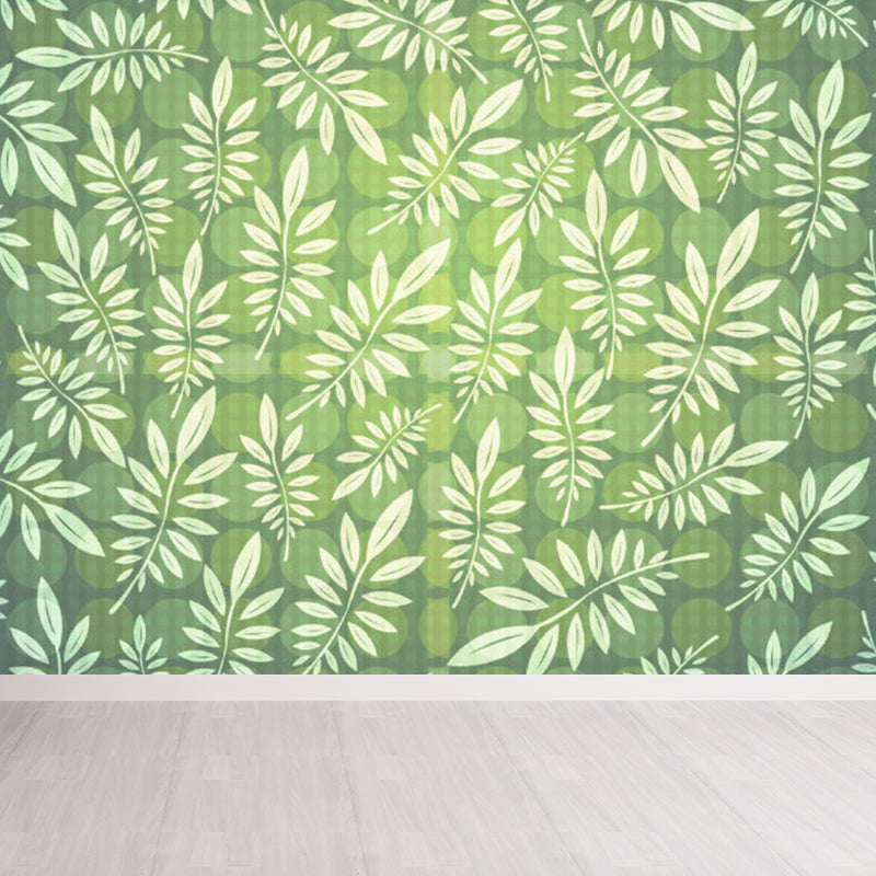 Brehn | Illustrationsstil Blätter Wandgemälde Riesen Wandverkleidung für das Esszimmer, individuell