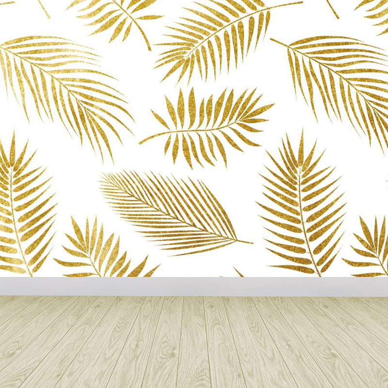 Brehn | Extra grote botanische muurschildering lichte kleur non-woven wandkunst voor binneninrichting, op maat gemaakt