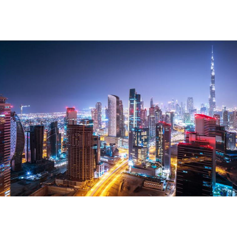 Brehn | Urban Cityscape Muurbehang Donkere Kleur Vochtbestendig Wanddecoratie für Zimmer
