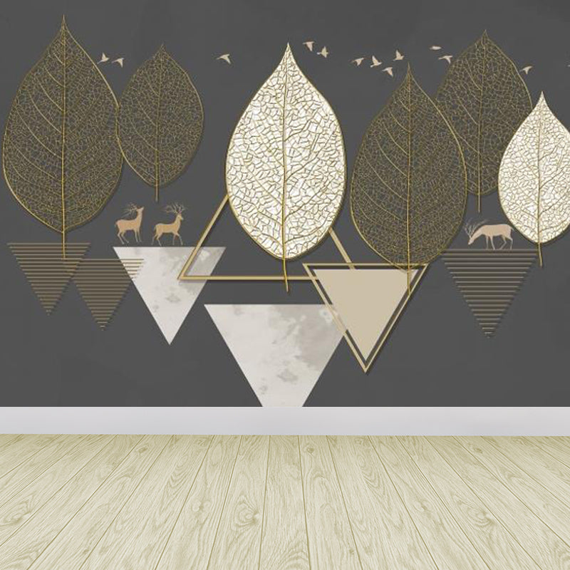 Brehn | Geometrische Driehoek Muurpapier Muurschildering Moderne Niet-Geweven Katoenen Wandbekleding voor Woonkamer