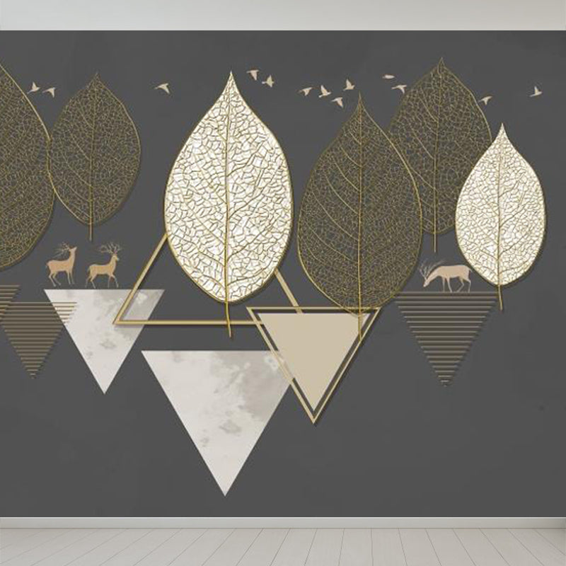 Brehn | Geometrische Driehoek Muurpapier Muurschildering Moderne Niet-Geweven Katoenen Wandbekleding voor Woonkamer