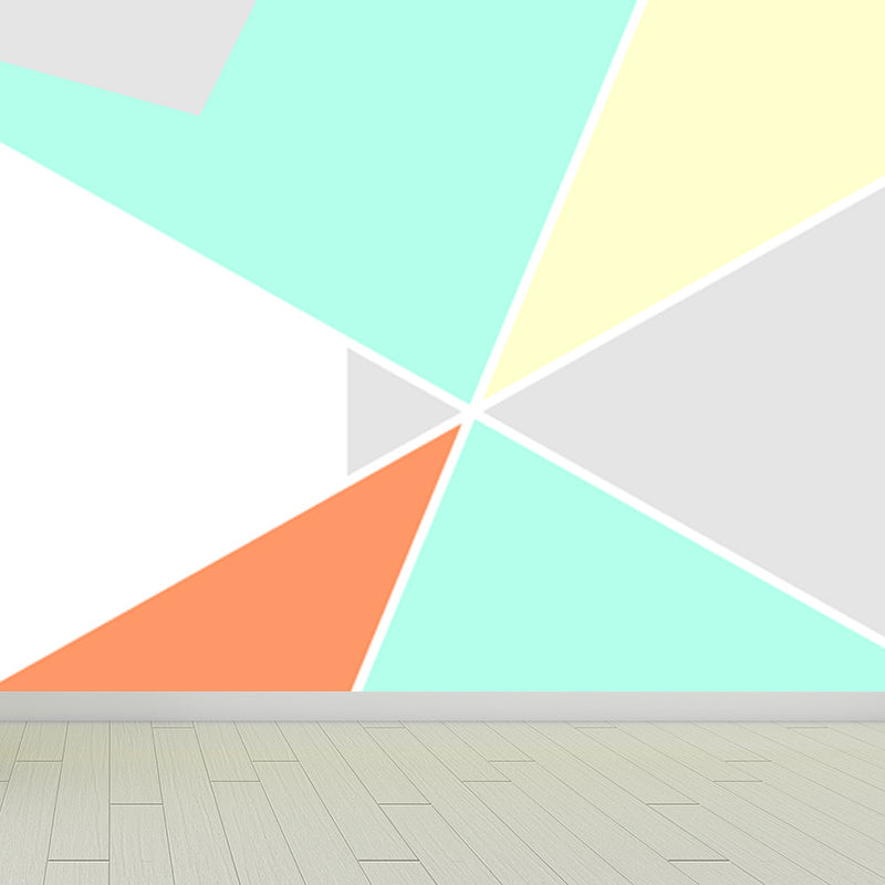 Brehn | Geometrische Driehoek Muurpapier Muurschildering Moderne Niet-Geweven Katoenen Wandbekleding voor Woonkamer