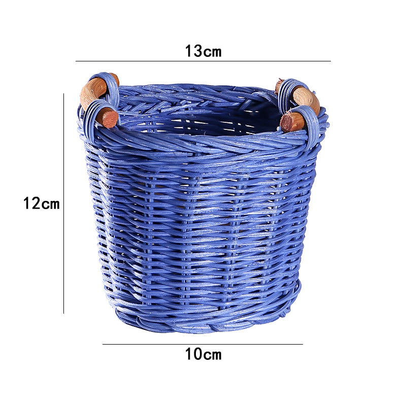 Unisex Handgewebter Aufbewahrungskorb mit Holzgriffen Brehn