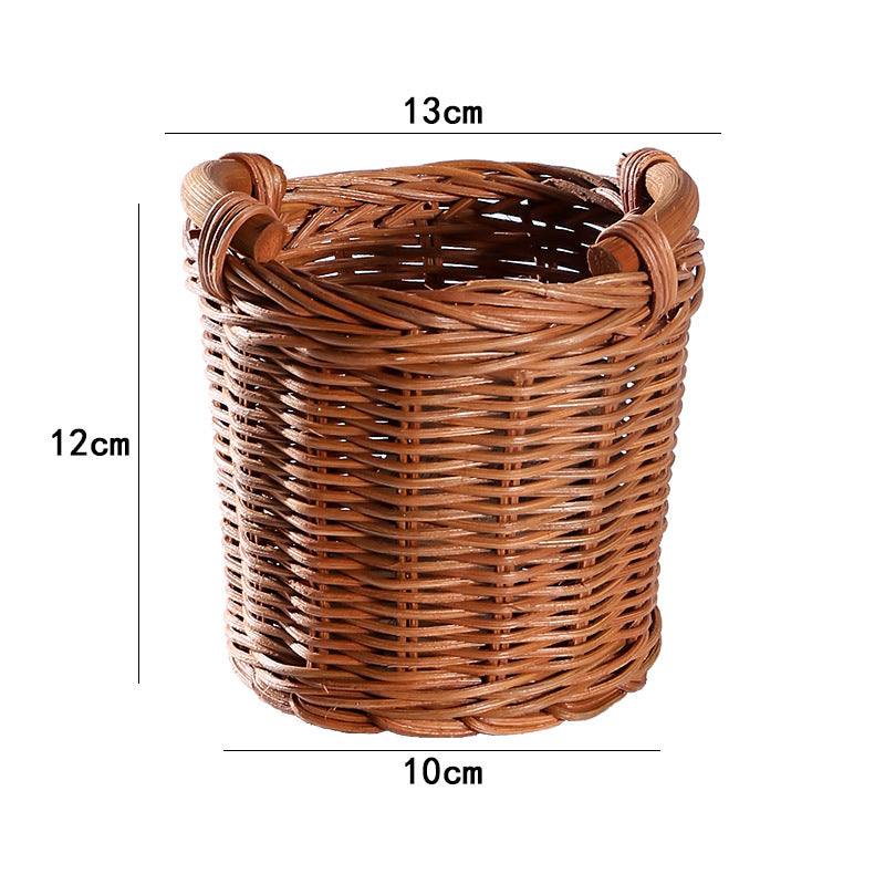 Unisex Handgewebter Aufbewahrungskorb mit Holzgriffen Brehn