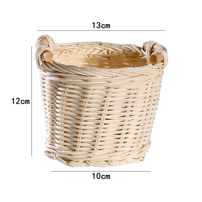 Unisex Handgewebter Aufbewahrungskorb mit Holzgriffen Brehn