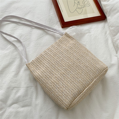 Bestickte Strohtote Tasche
