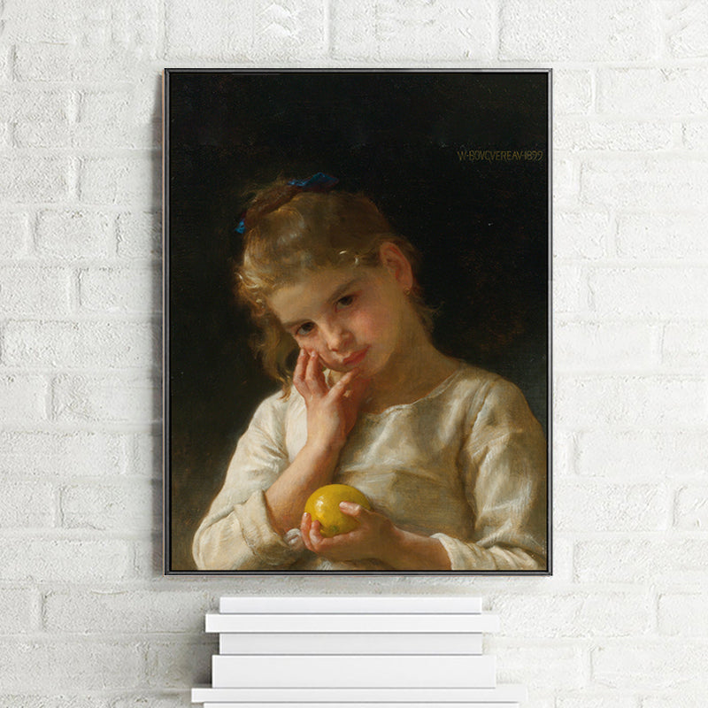 Brehn | Texturiertes Mädchen Kunstdruck-Leinwand Renaissance-Stil Gemälde für das Schlafzimmer von Mädchen