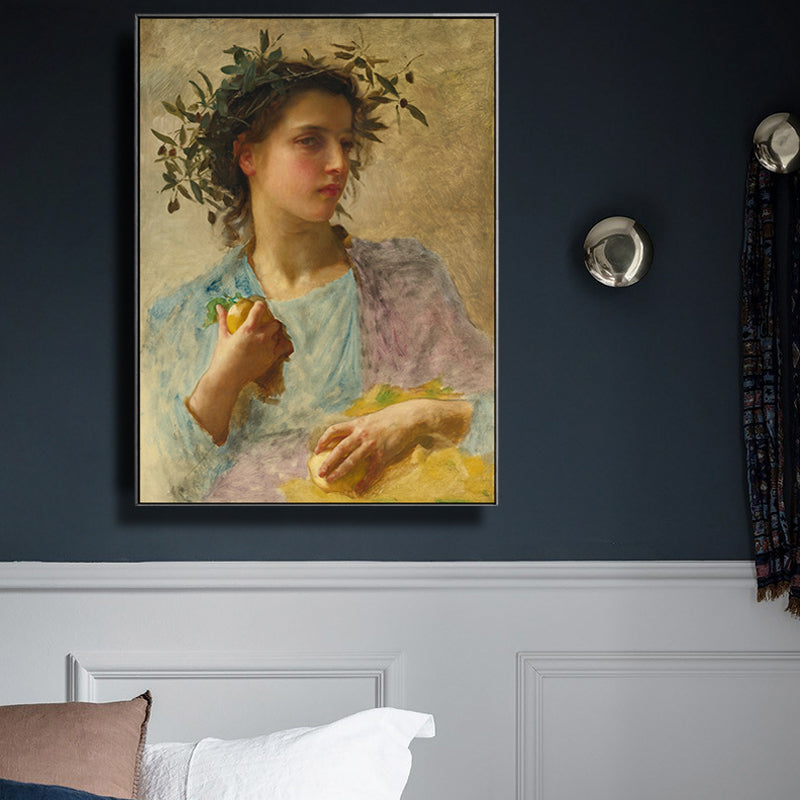 Brehn | Texturiertes Mädchen Kunstdruck-Leinwand Renaissance-Stil Gemälde für das Schlafzimmer von Mädchen