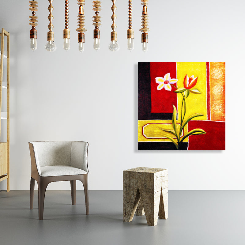 Brehn | Weiche Farbige Botanische Muster Malerei Texturierte Wandkunst Dekor für das Schlafzimmer, Mehrere Größen