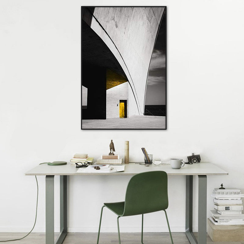 Brehn | Pastellfarbe Neu Gebäude Leinwand Vintage Stil Texturiertes Wanddekor für Wohnzimmer