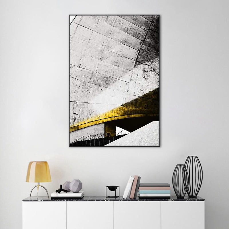 Brehn | Pastellfarbe Neu Gebäude Leinwand Vintage Stil Texturiertes Wanddekor für Wohnzimmer