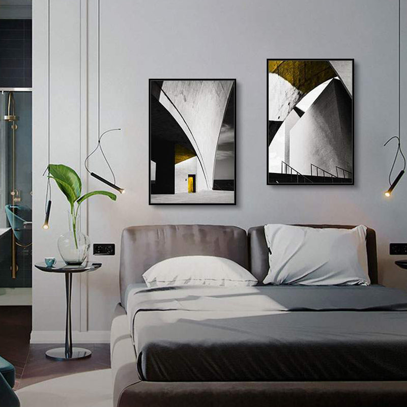 Brehn | Pastellfarbe Neu Gebäude Leinwand Vintage Stil Texturiertes Wanddekor für Wohnzimmer
