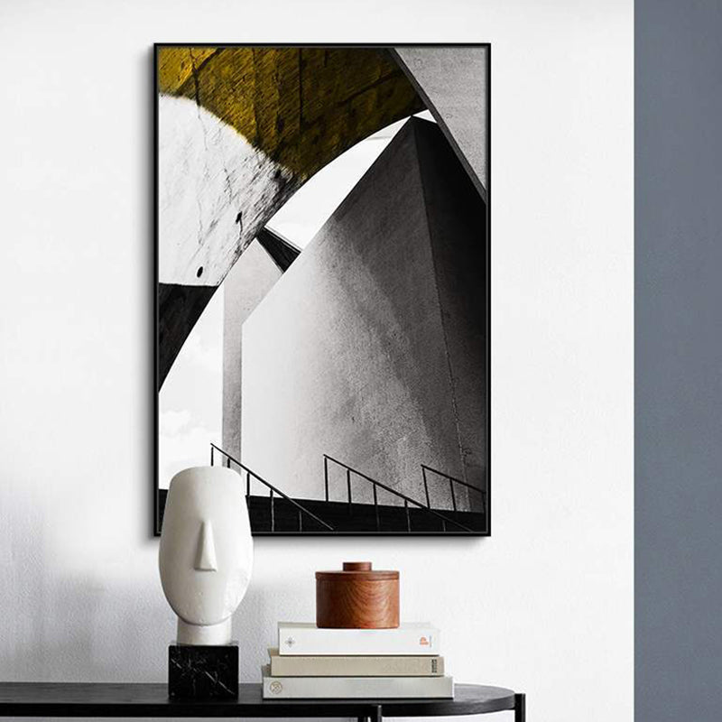 Brehn | Pastellfarbe Neu Gebäude Leinwand Vintage Stil Texturiertes Wanddekor für Wohnzimmer