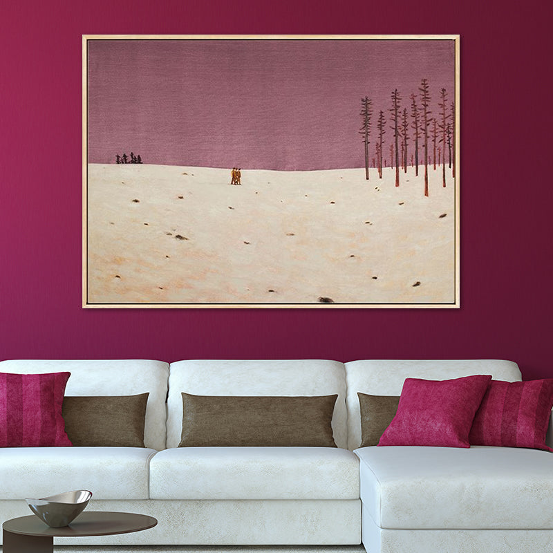 Brehn | Vast Snow Land Malerei Leinwand Kinderzimmer Landschaft Wandkunst Dekor in Pastellfarbe