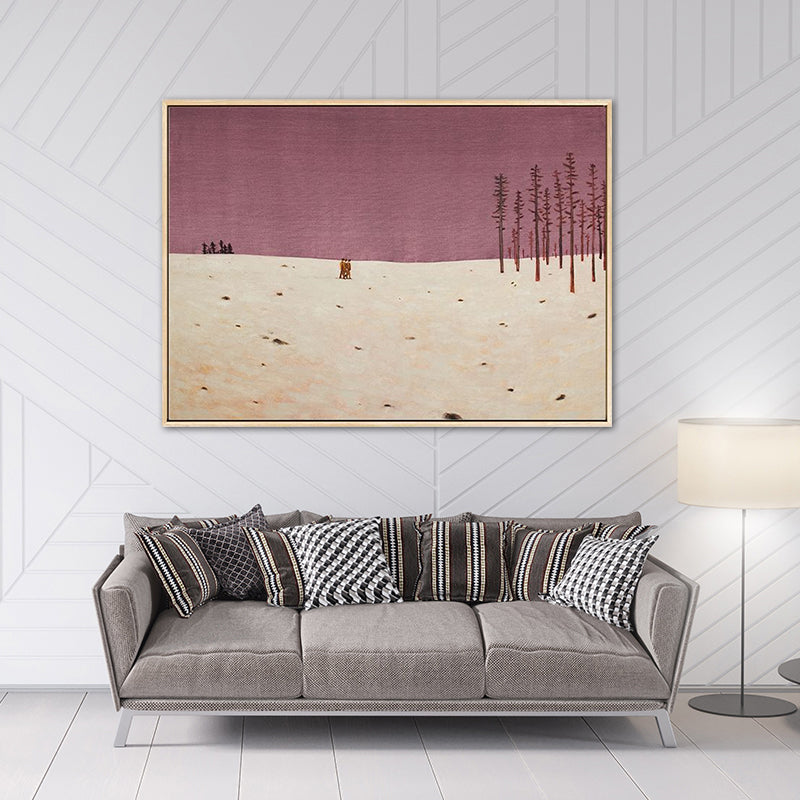 Brehn | Vast Snow Land Malerei Leinwand Kinderzimmer Landschaft Wandkunst Dekor in Pastellfarbe