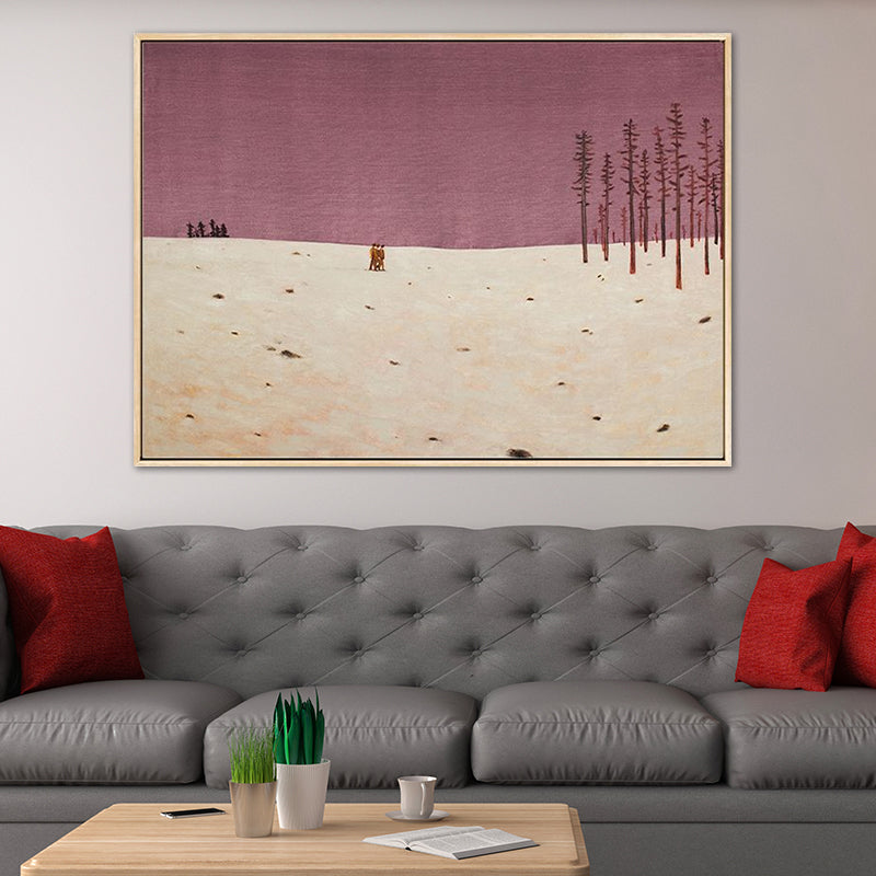 Brehn | Vast Snow Land Malerei Leinwand Kinderzimmer Landschaft Wandkunst Dekor in Pastellfarbe