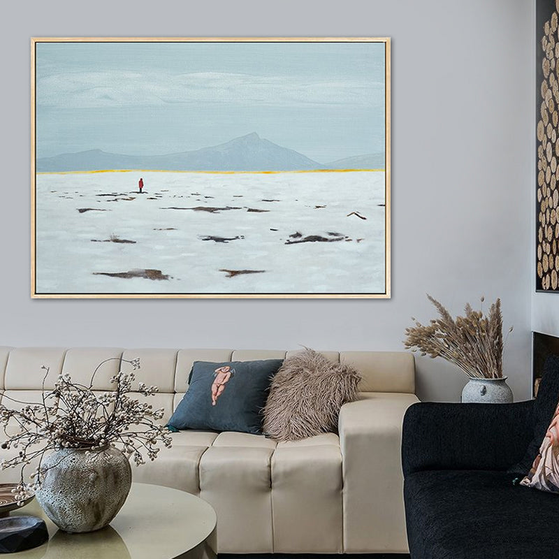 Brehn | Vast Snow Land Malerei Leinwand Kinderzimmer Landschaft Wandkunst Dekor in Pastellfarbe