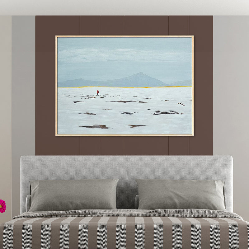 Brehn | Vast Snow Land Malerei Leinwand Kinderzimmer Landschaft Wandkunst Dekor in Pastellfarbe