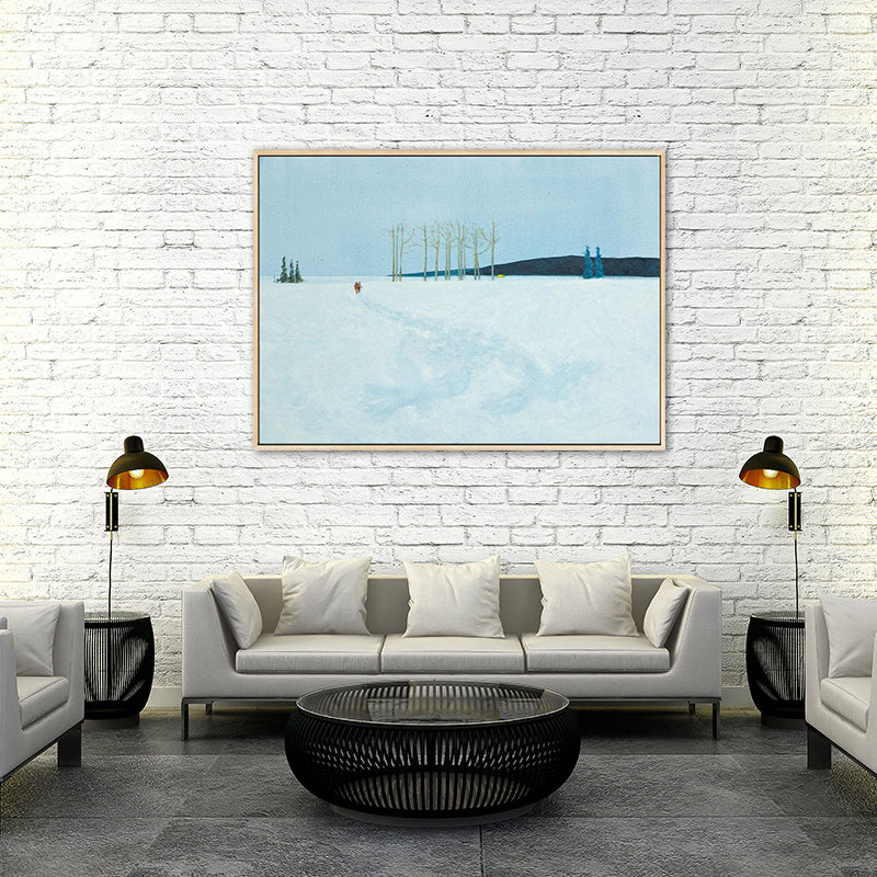 Brehn | Vast Snow Land Malerei Leinwand Kinderzimmer Landschaft Wandkunst Dekor in Pastellfarbe
