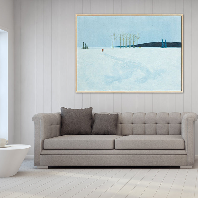 Brehn | Vast Snow Land Malerei Leinwand Kinderzimmer Landschaft Wandkunst Dekor in Pastellfarbe