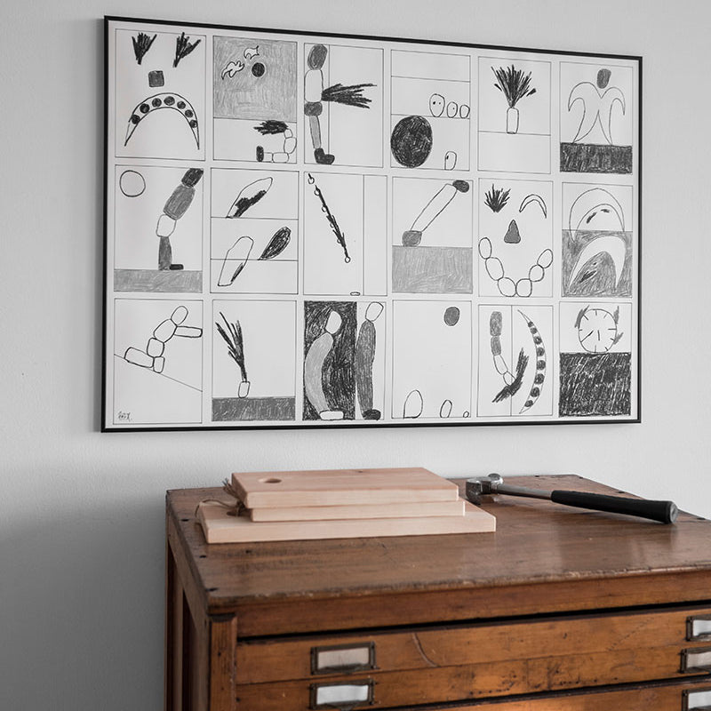 Brehn | Strukturiertes abstraktes Muster Kunstprint Mid-Century Modern Leinwand Wanddekoration, verschiedene Größen