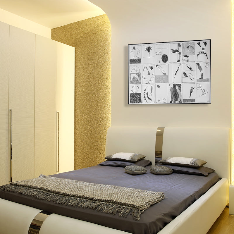 Brehn | Strukturiertes abstraktes Muster Kunstprint Mid-Century Modern Leinwand Wanddekoration, verschiedene Größen