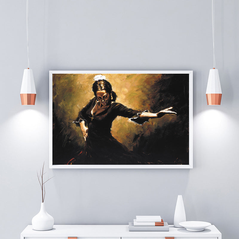 Brehn | Tanzendes Mädchen Szene Kunstdruck Impressionismus Leinwand Texturiertes Gemälde in sanften Farben